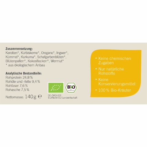 Hond Kat Voedingssupplementen Wurmkruiden 140g 1 Stuk -3- Anifit